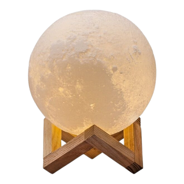 Luminária Lua Cheia 3D Abajur USB com Suporte