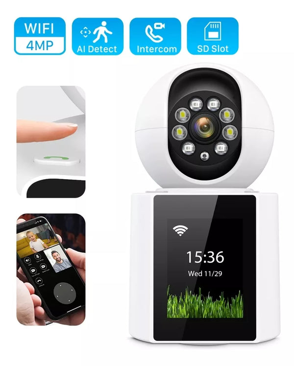 Câmera Wi-fi 4mp Monitor Idosos Crianças Vídeochamada
