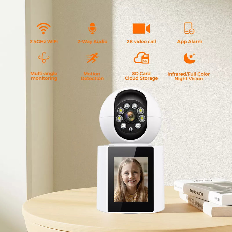 Câmera Wi-fi 4mp Monitor Idosos Crianças Vídeochamada