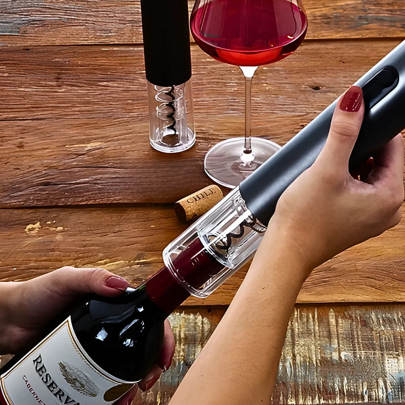 Kit Abridor de Vinho Elétrico Automático