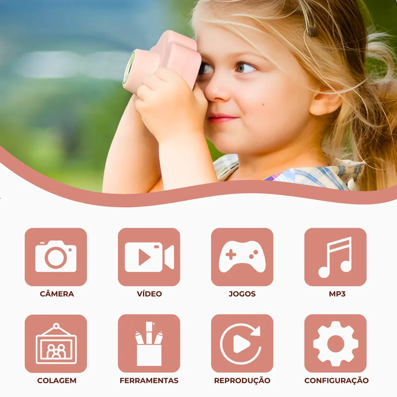 Câmera Digital Infantil Capa Anti-Queda