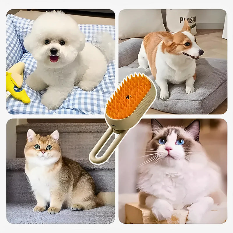 Escova a Vapor para Pets 3 Em 1