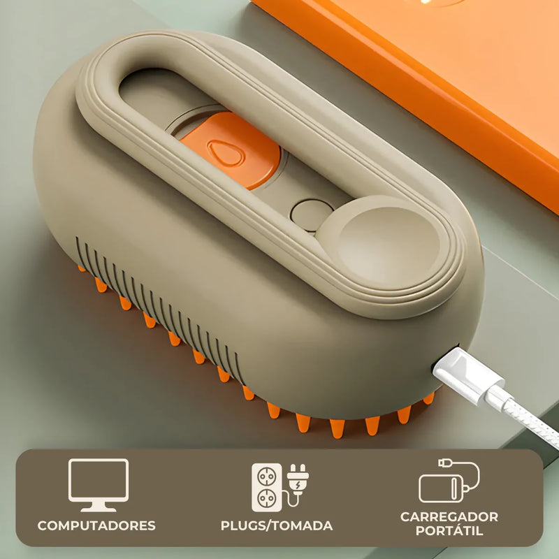Escova a Vapor para Pets 3 Em 1