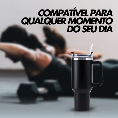 Copo Térmico Grande 1200 Ml Canudo Parede Dupla Cor Azul Cla